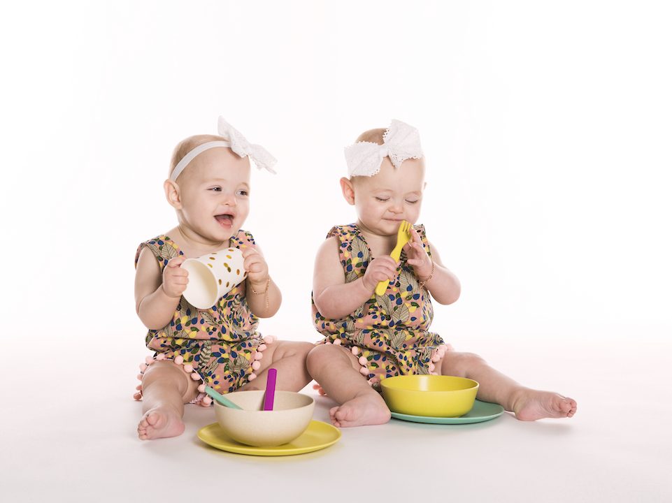 Evia and Aria cover photo for Babys First Recipe Book