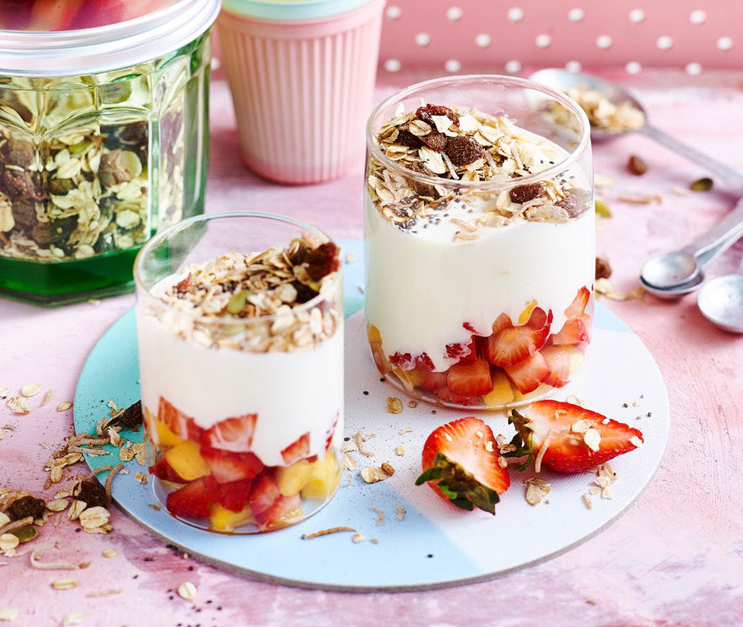 Fun and healthy breakfast idea for the kids: Monster Muesli Trifles | Free Recipe from My Kids Eat Volume 2_Sophie Guidolin