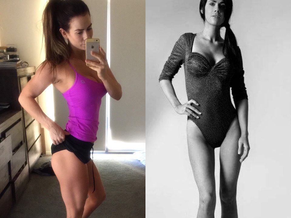 Strong and skinny comparison photo of Sophie Guidolin|Sophie Guidolin progress photo from skinny to strong