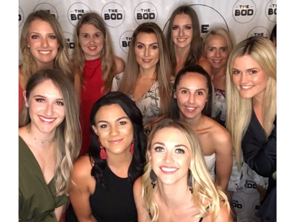Little Mermaid Afterparty Photo with Bod Babes|The Bod Weekend with girls doing a squat hold||